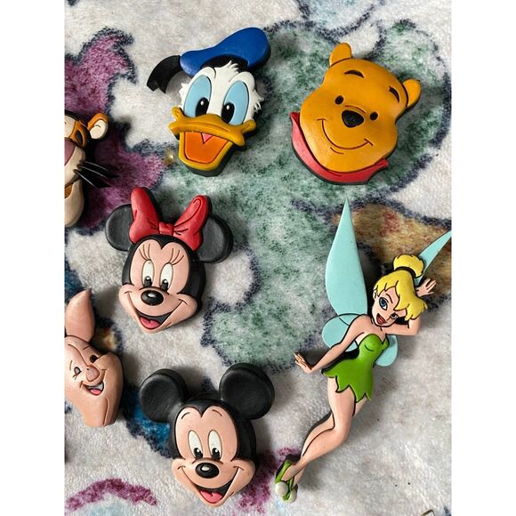 Disney Vintage Parks Pooh Mickey Character Magnet Set soft 3D Goofy tinkerbell 9 - Picture 5 of 6